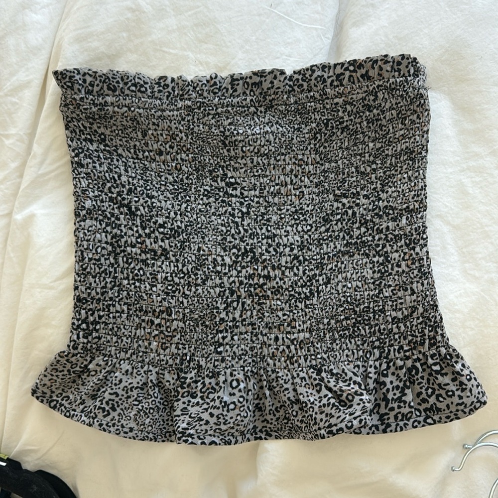 Leopard print tube top